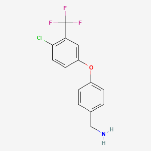 B1400513 (4-(4-Chloro-3-(trifluoromethyl)phenoxy)phenyl)methanamine CAS No. 1359656-24-8