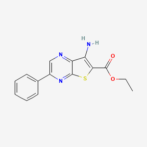 molecular formula C15H13N3O2S B14005145 Ethyl 7-amino-3-phenylthieno[2,3-b]pyrazine-6-carboxylate CAS No. 181284-12-8