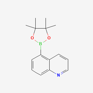 molecular formula C15H18BNO2 B1400516 5-(4,4,5,5-四甲基-1,3,2-二氧杂硼环-2-基)喹啉 CAS No. 1021868-08-5