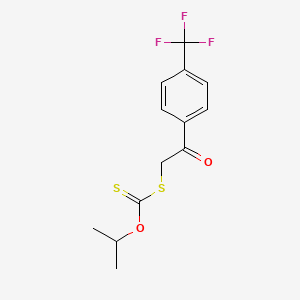 molecular formula C13H13F3O2S2 B14005161 O-propan-2-yl [2-oxo-2-[4-(trifluoromethyl)phenyl]ethyl]sulfanylmethanethioate CAS No. 42574-10-7