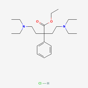 molecular formula C22H39ClN2O2 B14005167 Ethyl 4-diethylamino-2-(2-diethylaminoethyl)-2-phenyl-butanoate CAS No. 7475-81-2