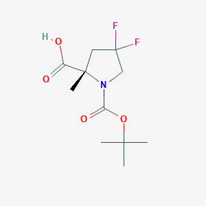 molecular formula C11H17F2NO4 B1400517 (2S)-1-Boc-4,4-二氟-2-甲基吡咯烷-2-羧酸 CAS No. 1194032-23-9