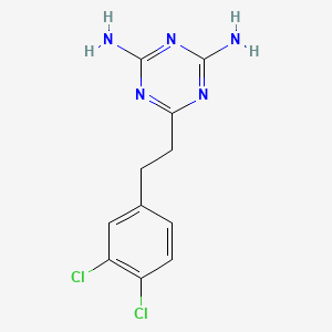 molecular formula C11H11Cl2N5 B14005184 6-[2-(3,4-Dichlorophenyl)ethyl]-1,3,5-triazine-2,4-diamine CAS No. 7402-47-3