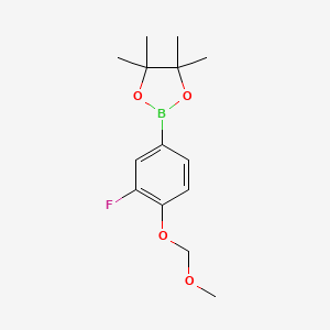 molecular formula C14H20BFO4 B1400519 3-氟-4-(甲氧甲氧基)苯基硼酸频哪醇酯 CAS No. 1248556-02-6