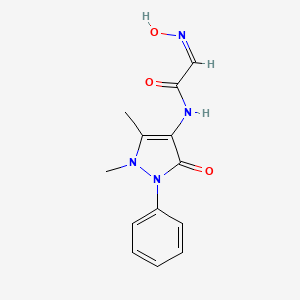 molecular formula C13H14N4O3 B14005213 N-(1,5-Dimethyl-3-oxo-2-phenyl-2,3-dihydro-1H-pyrazol-4-yl)-2-hydroxyimino-acetamide 