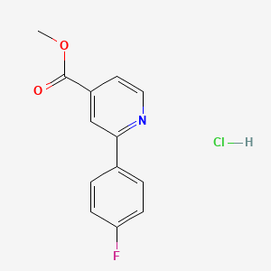 molecular formula C13H11ClFNO2 B1400522 2-(4-氟苯基)异烟酸甲酯盐酸盐 CAS No. 1251843-27-2