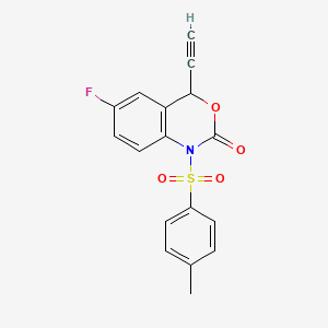 molecular formula C17H12FNO4S B14005278 4-Ethynyl-6-fluoro-1-tosyl-1,4-dihydro-2H-benzo[d][1,3]oxazin-2-one 