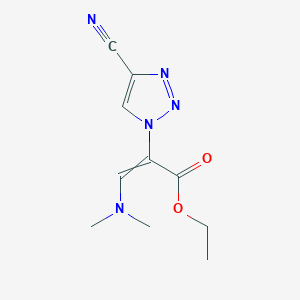 molecular formula C10H13N5O2 B1400528 2-(4-氰基三唑-1-基)-3-(二甲氨基)丙-2-烯酸乙酯 CAS No. 1154030-73-5