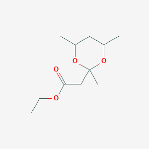 molecular formula C11H20O4 B14005286 Ethyl 2-(2,4,6-trimethyl-1,3-dioxan-2-yl)acetate CAS No. 6472-11-3