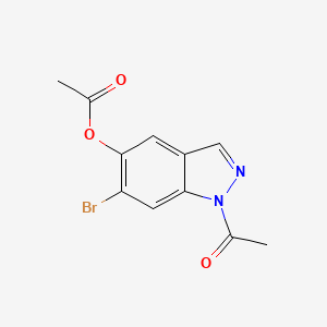 molecular formula C11H9BrN2O3 B1400531 1-乙酰基-6-溴-1H-吲唑-5-基乙酸酯 CAS No. 1206800-77-2