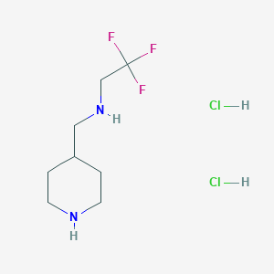molecular formula C8H17Cl2F3N2 B1400535 2,2,2-trifluoro-N-(piperidin-4-ylmethyl)ethanamine dihydrochloride CAS No. 1357923-41-1