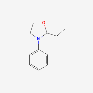 molecular formula C11H15NO B14005350 2-Ethyl-3-phenyl-1,3-oxazolidine CAS No. 16250-90-1