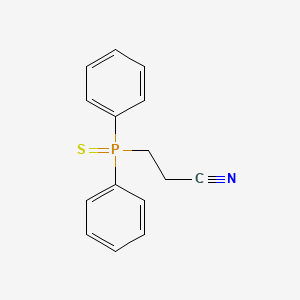 molecular formula C15H14NPS B14005362 3-Diphenylphosphinothioylpropanenitrile CAS No. 6591-14-6