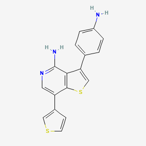 molecular formula C17H13N3S2 B14005381 3-(4-Aminophenyl)-7-(thiophen-3-yl)thieno[3,2-c]pyridin-4-amine CAS No. 832695-65-5