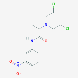 molecular formula C13H17Cl2N3O3 B14005385 2-[bis(2-chloroethyl)amino]-N-(3-nitrophenyl)propanamide CAS No. 6945-08-0