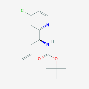 molecular formula C14H19ClN2O2 B1400539 Carbamic acid, N-[(1S)-1-(4-chloro-2-pyridinyl)-3-buten-1-yl]-, 1,1-dimethylethyl ester CAS No. 1329171-69-8