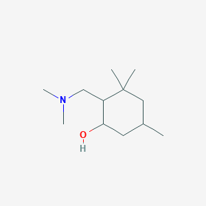 molecular formula C12H25NO B14005393 2-[(Dimethylamino)methyl]-3,3,5-trimethylcyclohexan-1-ol CAS No. 6339-89-5