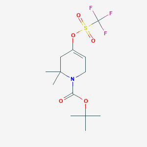 molecular formula C13H20F3NO5S B14005398 tert-butyl 6,6-dimethyl-4-(trifluoromethylsulfonyloxy)-5,6-dihydropyridine-1(2H)-carboxylate 