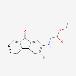 molecular formula C17H14BrNO3 B14005417 Ethyl n-(3-bromo-9-oxo-9h-fluoren-2-yl)glycinate CAS No. 3560-75-6