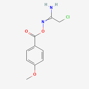 molecular formula C10H11ClN2O3 B14005425 O1-(4-methoxybenzoyl)-2-chloroethanehydroximamide 