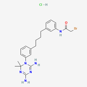 molecular formula C23H30BrClN6O B14005453 2-bromo-N-[3-[4-[3-(4,6-diamino-2,2-dimethyl-1,3,5-triazin-1-yl)phenyl]butyl]phenyl]acetamide CAS No. 19158-04-4