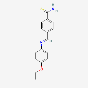 molecular formula C16H16N2OS B14005500 4-{(E)-[(4-Ethoxyphenyl)imino]methyl}benzene-1-carbothioamide CAS No. 64510-94-7