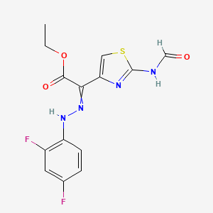 Ethyl 2-[2-(2,4-difluorophenyl)hydrazono]-2-(2-formylamino-1,3-thiazol-4-yl)acetate