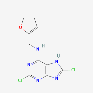 molecular formula C10H7Cl2N5O B14005523 2,8-dichloro-N-(furan-2-ylmethyl)-7H-purin-6-amine CAS No. 78295-88-2