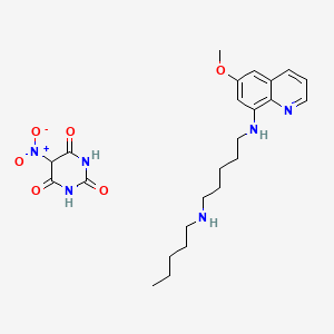 molecular formula C24H34N6O6 B14005533 N'-(6-methoxyquinolin-8-yl)-N-pentylpentane-1,5-diamine;5-nitro-1,3-diazinane-2,4,6-trione CAS No. 6938-62-1