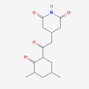 molecular formula C15H21NO4 B14005575 4-[2-(3,5-Dimethyl-2-oxo-cyclohexyl)-2-oxo-ethyl]piperidine-2,6-dione CAS No. 363-27-9