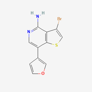 molecular formula C11H7BrN2OS B14005647 3-Bromo-7-(furan-3-yl)thieno[3,2-c]pyridin-4-amine CAS No. 832696-84-1