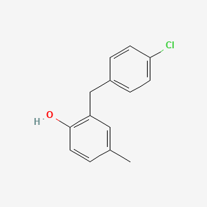 molecular formula C14H13ClO B14005666 2-(4-Chlorobenzyl)-4-methylphenol CAS No. 23805-51-8