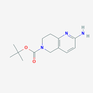 molecular formula C13H19N3O2 B1400567 tert-Butyl 2-Amino-7,8-dihydro-1,6-naphthyridine-6(5H)-carboxylate CAS No. 1149333-40-3