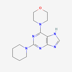 molecular formula C14H20N6O B14005694 4-(2-piperidin-1-yl-7H-purin-6-yl)morpholine CAS No. 7474-73-9