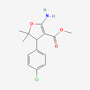 2-Amino-3-carbomethoxy-4-[p-chlorophenyl]-5,5-dimethyl-4,5-dihydrofuran