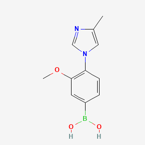 molecular formula C11H13BN2O3 B1400570 (3-甲氧基-4-(4-甲基-1H-咪唑-1-基)苯基)硼酸 CAS No. 1145786-45-3