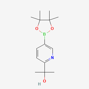 molecular formula C14H22BNO3 B1400571 2-[5-(Tetramethyl-1,3,2-dioxaborolan-2-yl)pyridin-2-yl]propan-2-ol CAS No. 1300118-52-8