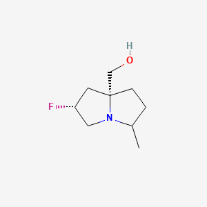 molecular formula C9H16FNO B14005718 ((2R,7AR)-2-fluoro-5-methyltetrahydro-1H-pyrrolizin-7a(5H)-yl)methanol 