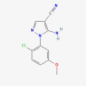 molecular formula C11H9ClN4O B1400572 5-氨基-1-(2-氯-5-甲氧基苯基)-1H-吡唑-4-腈 CAS No. 1159678-56-4