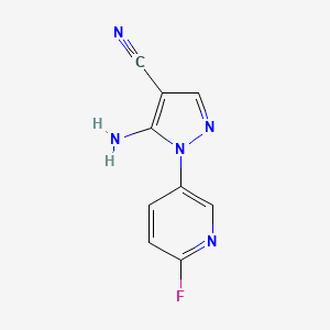 molecular formula C9H6FN5 B1400583 5-氨基-1-(6-氟吡啶-3-基)-1H-吡唑-4-碳腈 CAS No. 1159678-66-6