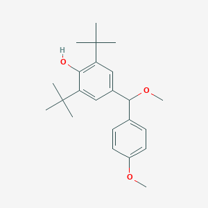 molecular formula C23H32O3 B14005845 2,6-Di-tert-butyl-4-[methoxy(4-methoxyphenyl)methyl]phenol CAS No. 75393-93-0