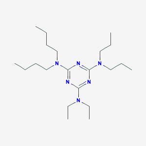 molecular formula C21H42N6 B14005872 N4,N4-dibutyl-N2,N2-diethyl-N6,N6-dipropyl-1,3,5-triazine-2,4,6-triamine CAS No. 38551-14-3