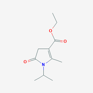 molecular formula C11H17NO3 B14005885 Ethyl 2-methyl-5-oxo-1-(propan-2-yl)-4,5-dihydro-1h-pyrrole-3-carboxylate CAS No. 6942-11-6