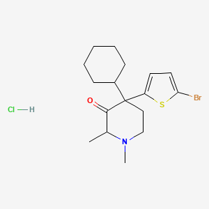 4-(5-Bromothiophen-2-yl)-4-cyclohexyl-1,2-dimethylpiperidin-3-one;hydrochloride