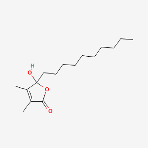 molecular formula C16H28O3 B14005940 5-Decyl-5-hydroxy-3,4-dimethylfuran-2(5H)-one CAS No. 71190-95-9