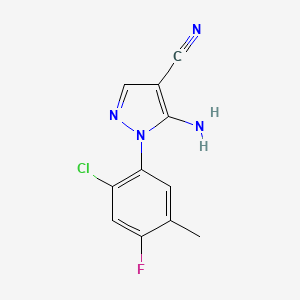 molecular formula C11H8ClFN4 B1400597 5-Amino-1-(2-chloro-4-fluoro-5-methylphenyl)-1H-pyrazole-4-carbonitrile CAS No. 1159678-57-5