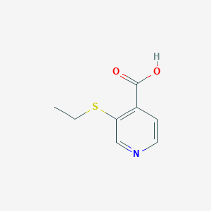 molecular formula C8H9NO2S B1400600 3-(Ethylsulfanyl)pyridin-4-carbonsäure CAS No. 1192021-94-5