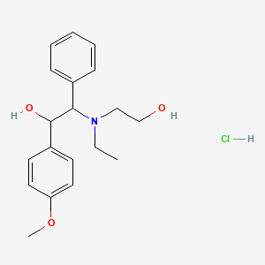 molecular formula C19H26ClNO3 B14006006 2-[Ethyl(2-hydroxyethyl)amino]-1-(4-methoxyphenyl)-2-phenylethanol;hydrochloride CAS No. 6269-11-0