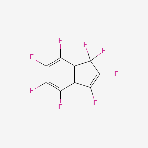 molecular formula C9F8 B14006019 1H-Indene, 1,1,2,3,4,5,6,7-octafluoro- CAS No. 36954-58-2