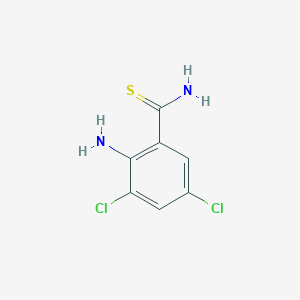 molecular formula C7H6Cl2N2S B14006021 2-Amino-3,5-dichlorobenzene-1-carbothioamide CAS No. 60878-01-5